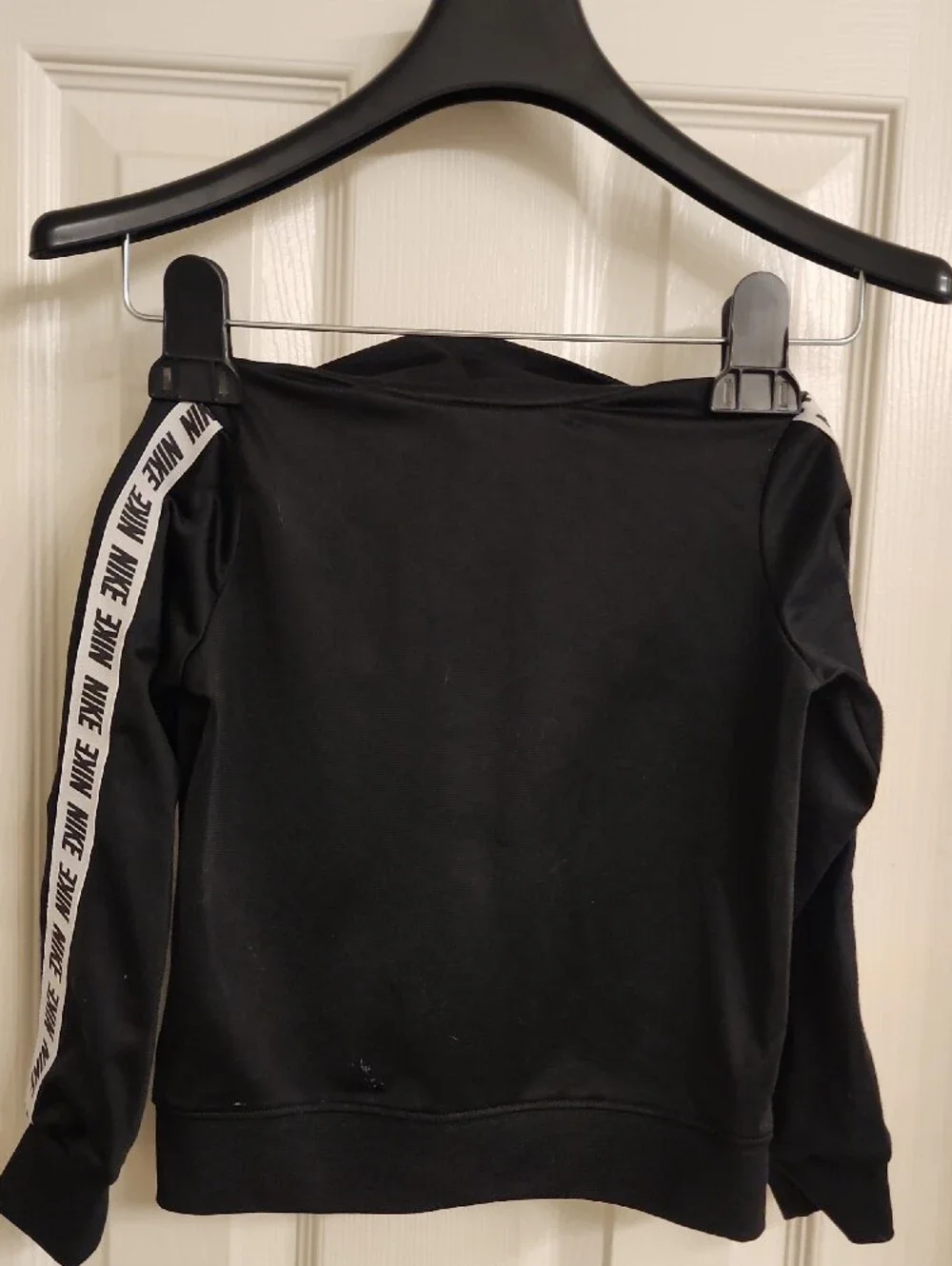 Nike Kids Black Full-Zip Track Jacket with White Logo